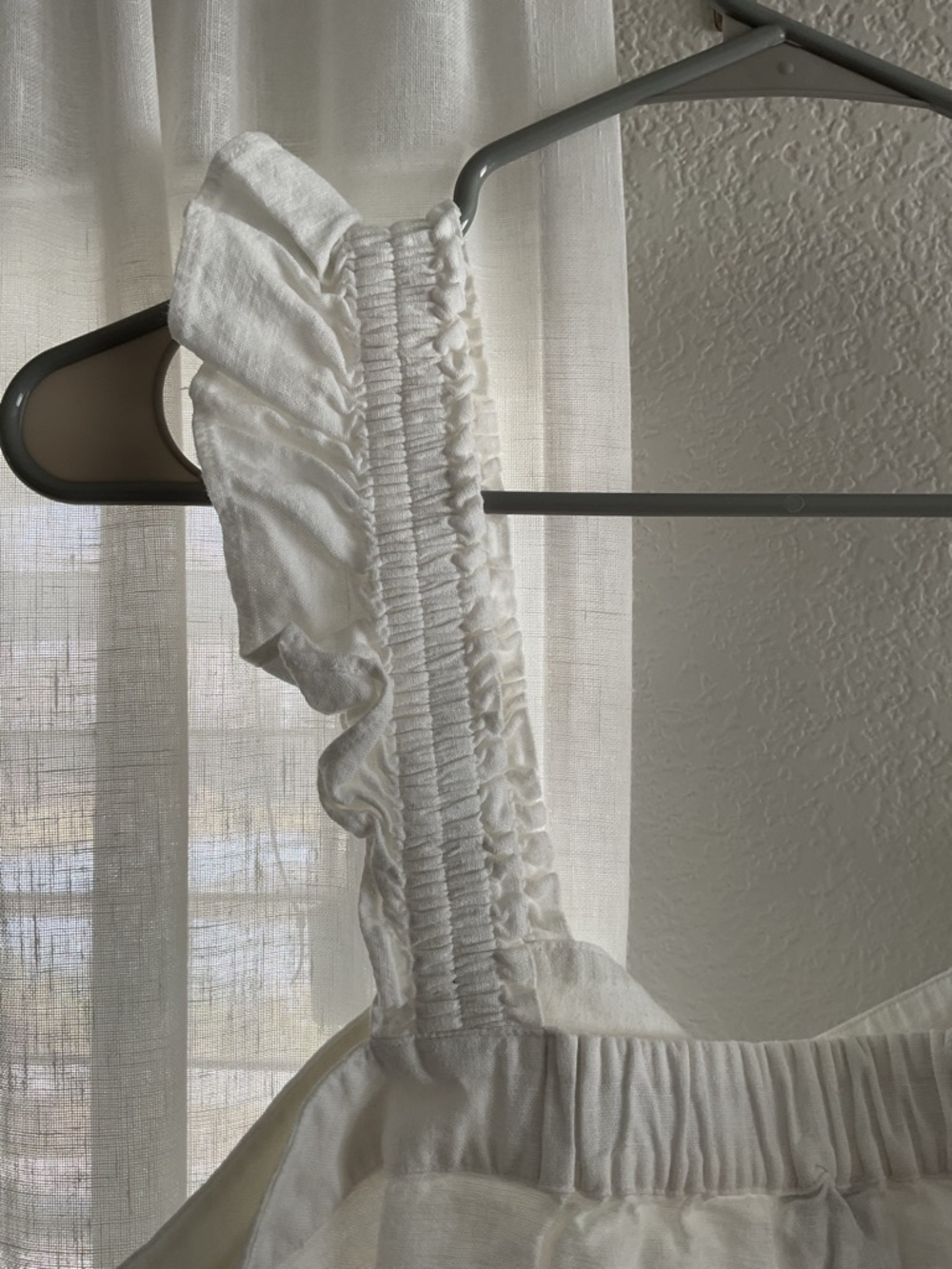 J. Crew White Ruffle-Strap Button Crop Top - Picture 4 of 7